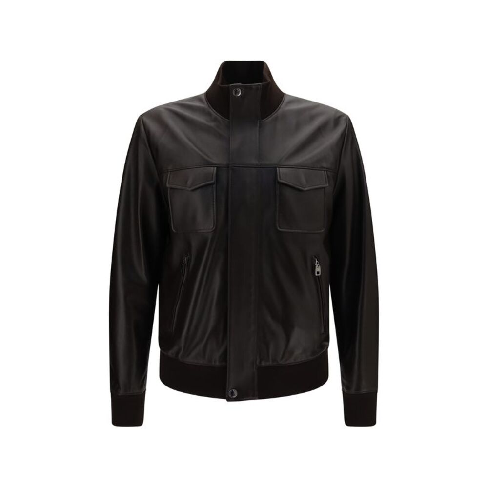 Dolce & Gabbana Men Lambskin Jacket With Zip